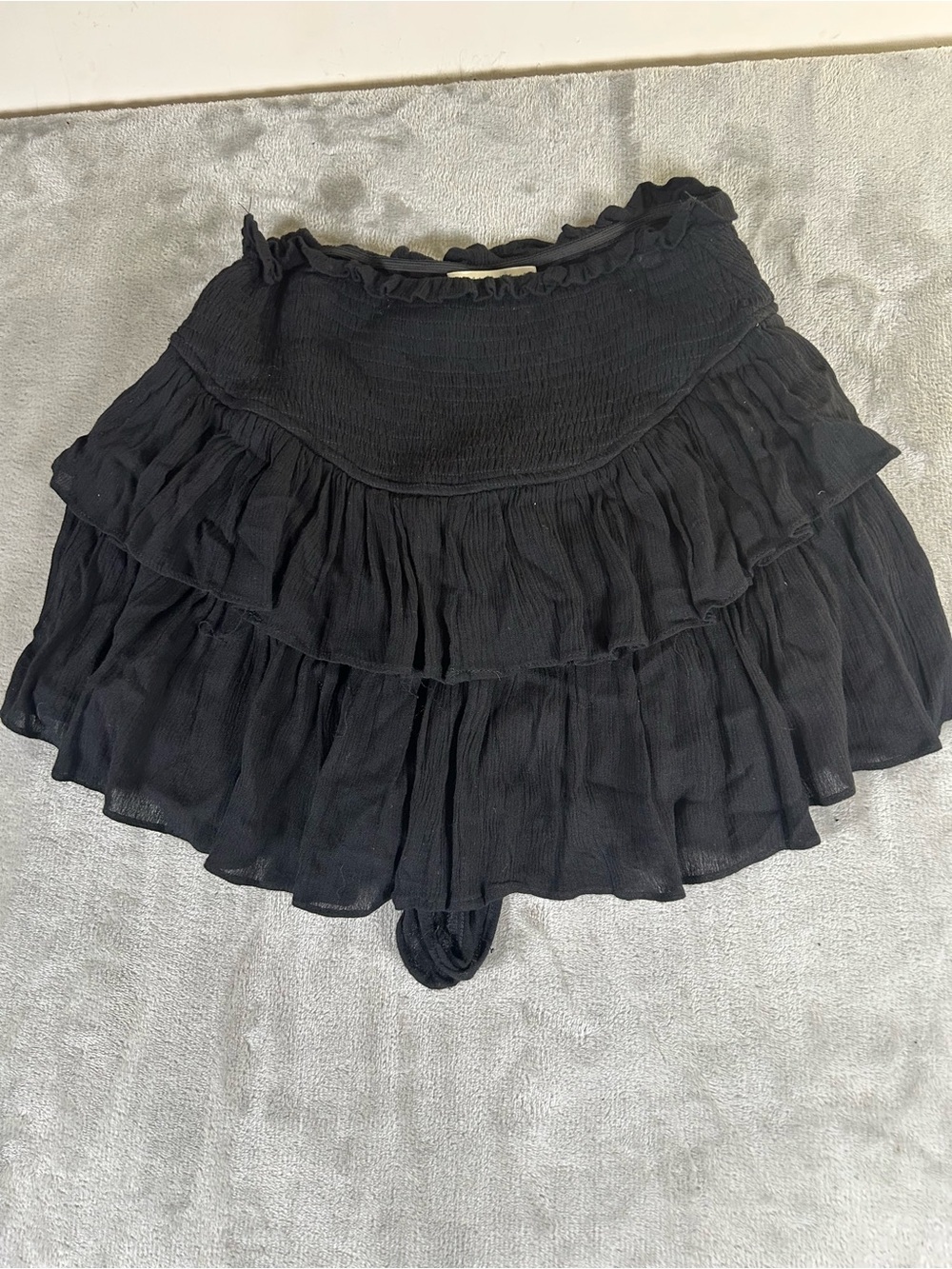 Mustard seed Black Tiered Ruffle Mini Skirt - Picture 5 of 13